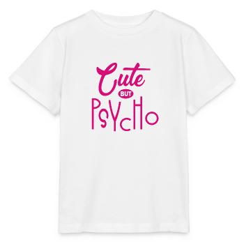 Mignon mais psychopathe - Doux mais fou - Fou - T-shirt bio MINI CREATOR Stanley/Stella Enfant - blanc - Devant - Maike (125cm)