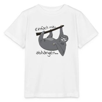 Faultier "einfach mal abhängen" - Stanley/Stella Kinder T-Shirt MINI CREATOR  - Weiß - Vorne - Maike (125cm)
