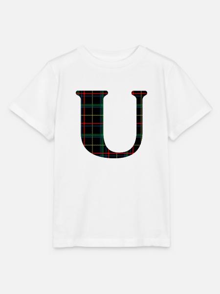 Monogramm u schottischer Tartan - Stanley/Stella Kinder T-Shirt MINI CREATOR  - Weiß
