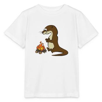 Song of the Paddle; Quentin campfire - Stanley/Stella MINI CREATOR Kids’ T-Shirt - white - Front - Maike (125cm)