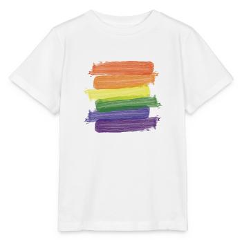 Rainbow Paint Brushes (Strokes) - Stanley/Stella MINI CREATOR Kids’ T-Shirt - white - Front - Maike (125cm)