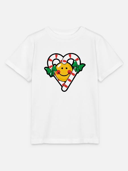 Smiley Christmas Candy Love - Stanley/Stella Kinder T-Shirt MINI CREATOR  - Weiß