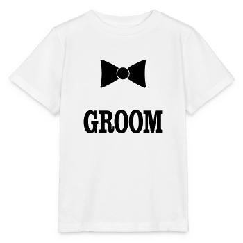 groom bowtie - Stanley/Stella MINI CREATOR Kids’ T-Shirt - white - Front - Maike (125cm)