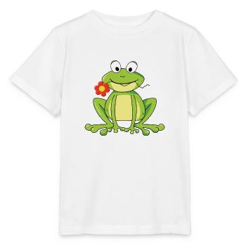 Frog with flower - Stanley/Stella MINI CREATOR Kids’ T-Shirt - white - Front - Maike (125cm)