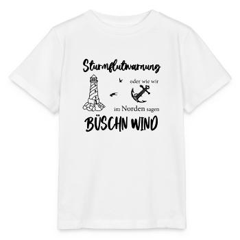 Sturmflutwarnung oder wie wir im Norden sagen - Stanley/Stella Kinder T-Shirt MINI CREATOR  - Weiß - Vorne - Maike (125cm)