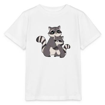 Hug Raccoon - Stanley/Stella MINI CREATOR Kids’ T-Shirt - white - Front - Maike (125cm)