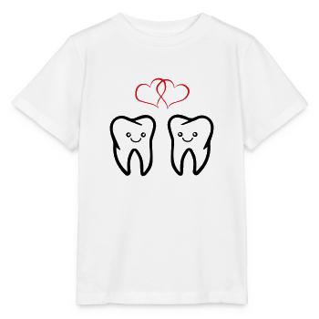 zähne verliebt - Stanley/Stella Kinder T-Shirt MINI CREATOR  - Weiß - Vorne - Maike (125cm)