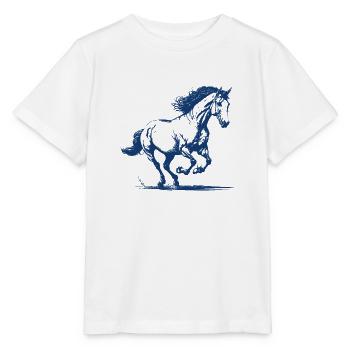 Cheval de trot - T-shirt bio MINI CREATOR Stanley/Stella Enfant - blanc - Devant - Maike (125cm)