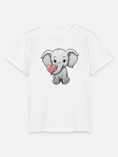 Elefant mit Herz - Stanley/Stella Kinder T-Shirt MINI CREATOR  - Weiß