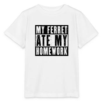Mon furet a mangé mes devoirs - Cadeau furet - T-shirt bio MINI CREATOR Stanley/Stella Enfant - blanc - Devant - Maike (125cm)