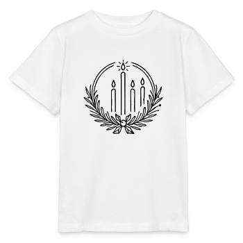 Couronne de l’Avent 4 bougies brûlant Noël - T-shirt bio MINI CREATOR Stanley/Stella Enfant - blanc - Devant - Maike (125cm)