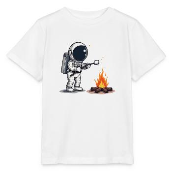 Astronaut roasting marshmallow at campfire - Stanley/Stella MINI CREATOR Kids’ T-Shirt - white - Front - Maike (125cm)