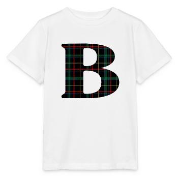 Monogramme b tartan écossais - T-shirt bio MINI CREATOR Stanley/Stella Enfant - blanc - Devant - Maike (125cm)