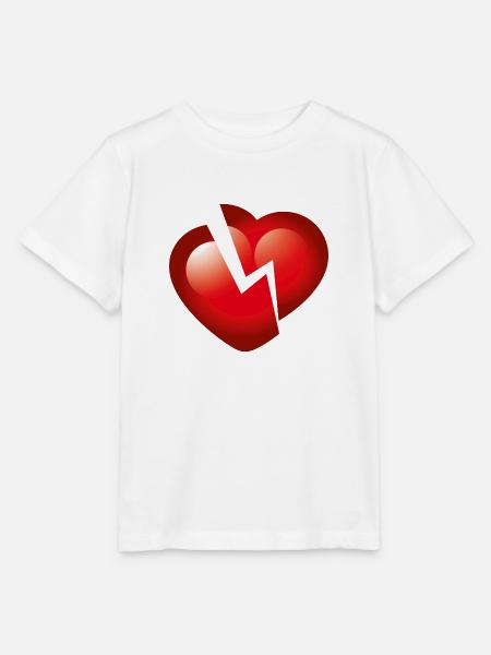 Smiley Broken Heart - Stanley/Stella Kinder T-Shirt MINI CREATOR  - Weiß