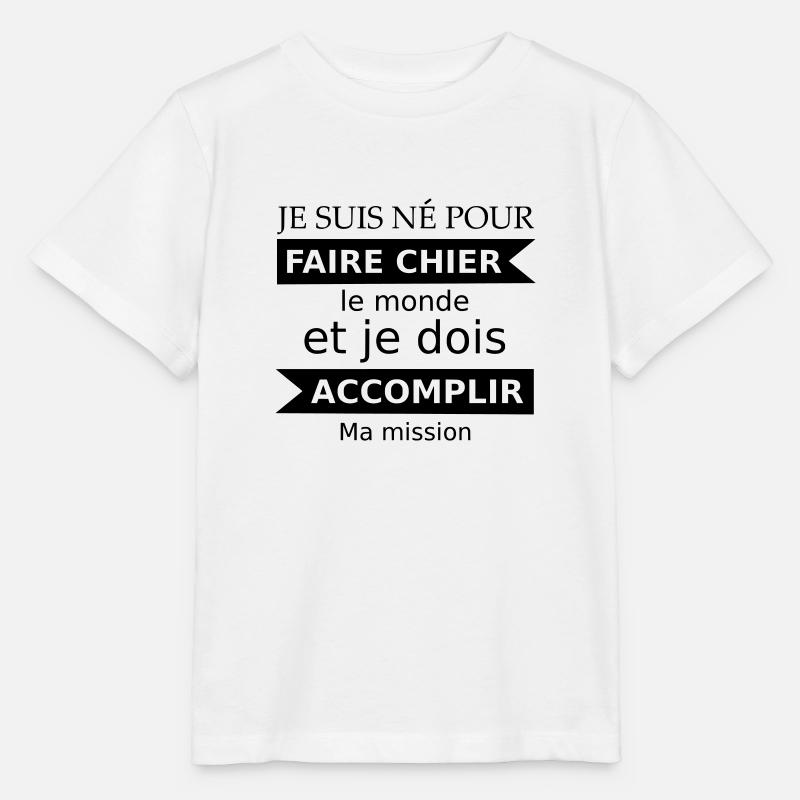 Faire chier - T-shirt bio MINI CREATOR Stanley/Stella Enfant - blanc