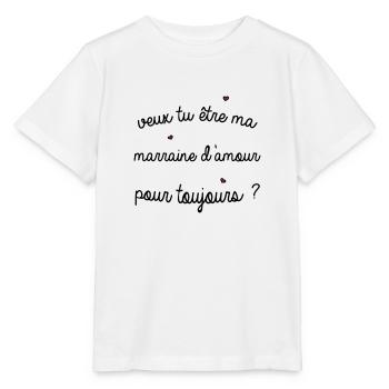 veux tu etre ma marraine d amour pour toujours 2 - T-shirt bio MINI CREATOR Stanley/Stella Enfant - blanc - Devant - Maike (125cm)