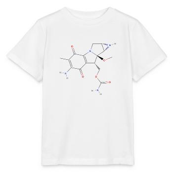 Mitomycin C Molekül - Farbige Strukturformel - Stanley/Stella Kinder T-Shirt MINI CREATOR  - Weiß - Vorne - Maike (125cm)