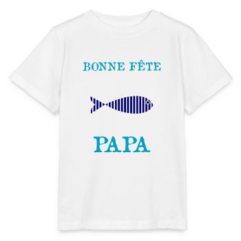 FÊTE DES PÈRES.BONNE FÊTE PAPA. PAPA. BONNE FÊTE - T-shirt bio MINI CREATOR Stanley/Stella Enfant - blanc - Devant - Maike (125cm)