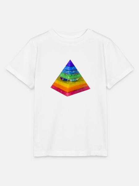 Regenbogen- Dimension Pyramide - Stanley/Stella Kinder T-Shirt MINI CREATOR - Weiß