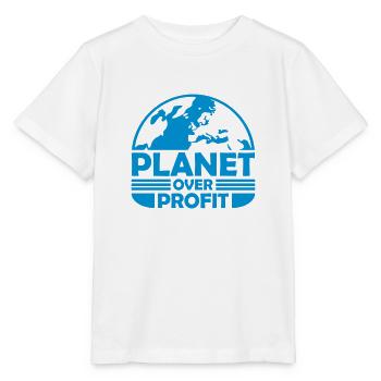 planet over profit quote - Stanley/Stella MINI CREATOR Kids’ T-Shirt - white - Front - Maike (125cm)