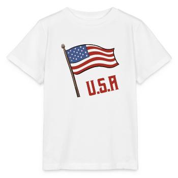 Drapeau des États-Unis - T-shirt bio MINI CREATOR Stanley/Stella Enfant - blanc - Devant - Maike (125cm)