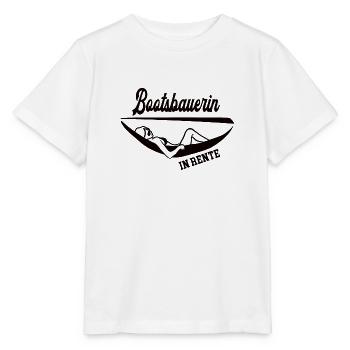 Bootsbauerin in Rente Rentenbeginn Bootsbauer Frau - Stanley/Stella Kinder T-Shirt MINI CREATOR  - Weiß - Vorne - Maike (125cm)