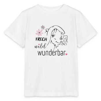 Frech, wild, wunderbar :-) - Stanley/Stella Kinder T-Shirt MINI CREATOR  - Weiß - Vorne - Maike (125cm)