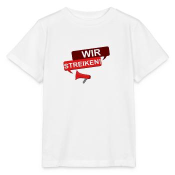 Wir streiken! - Stanley/Stella Kinder T-Shirt MINI CREATOR  - Weiß - Vorne - Maike (125cm)