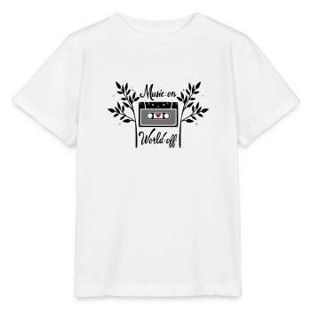 World on Music off - T-shirt bio MINI CREATOR Stanley/Stella Enfant - blanc - Devant - Maike (125cm)