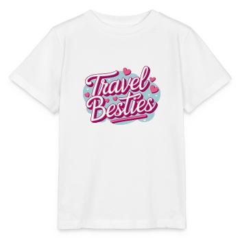 Travel Buddies – Style girly avec des cœurs - T-shirt bio MINI CREATOR Stanley/Stella Enfant - blanc - Devant - Maike (125cm)