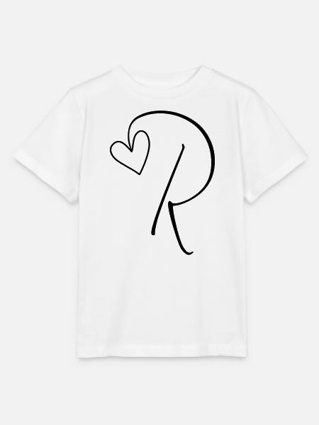 Letter R Letter R Kalligrafie - Stanley/Stella Kinder-T-shirt MINI CREATOR - wit