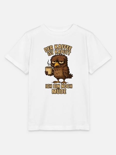 Der frühe Vogel Kaffee Spruch lustig - Stanley/Stella Kinder T-Shirt MINI CREATOR - Weiß