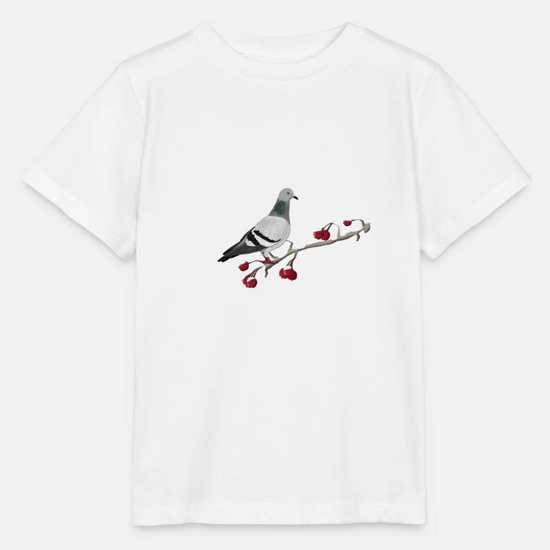 Pigeon oiseau sur une branche ornithologue - T-shirt bio MINI CREATOR Stanley/Stella Enfant - blanc