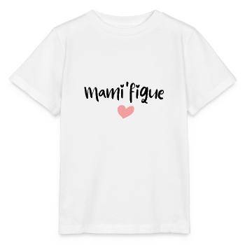 MAMI FIQUE MAGNIFIQUE idée cadeau humour - T-shirt bio MINI CREATOR Stanley/Stella Enfant - blanc - Devant - Maike (125cm)