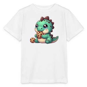 Dino Biscuit Vert - T-shirt bio MINI CREATOR Stanley/Stella Enfant - blanc - Devant - Maike (125cm)