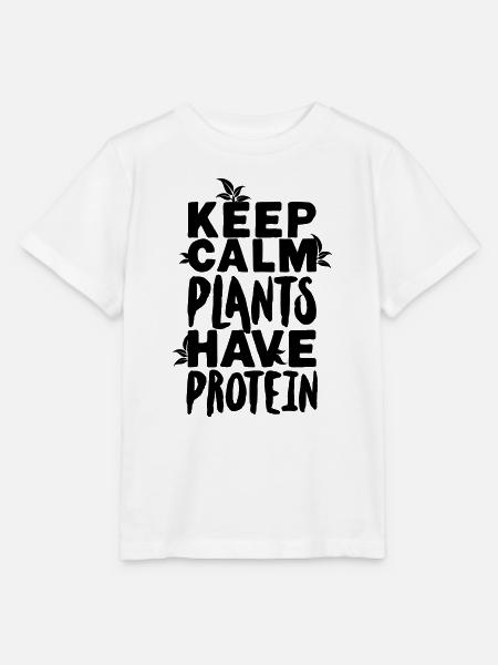 Keep calm plants have protein - Stanley/Stella Kinder T-Shirt MINI CREATOR  - Weiß