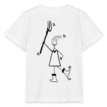 Girl from the country pitchfork rubber boots - Stanley/Stella MINI CREATOR Kids’ T-Shirt - white - Front - Maike (125cm)