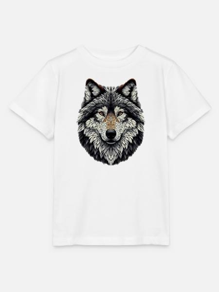 Wolf im Mosaik-Stil - Stanley/Stella Kinder T-Shirt MINI CREATOR - Weiß