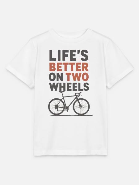 Life's better on two wheels - Stanley/Stella Kinder T-Shirt MINI CREATOR  - Weiß