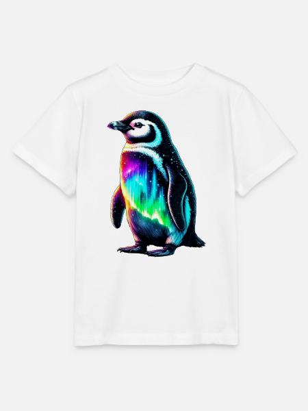 Aurora Borealis Pinguin - Stanley/Stella Kinder T-Shirt MINI CREATOR - Weiß