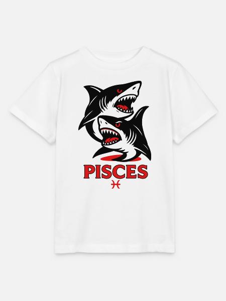 Pisces Zodiak Shark - Stanley/Stella Kinder T-Shirt MINI CREATOR - Weiß