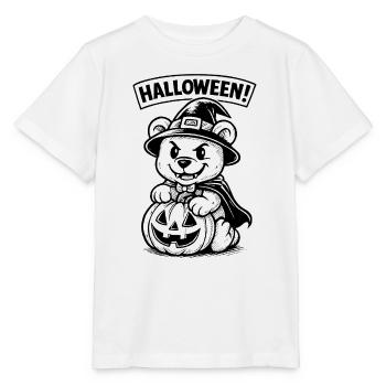 Ours d’Halloween avec lanterne citrouille - T-shirt bio MINI CREATOR Stanley/Stella Enfant - blanc - Devant - Maike (125cm)
