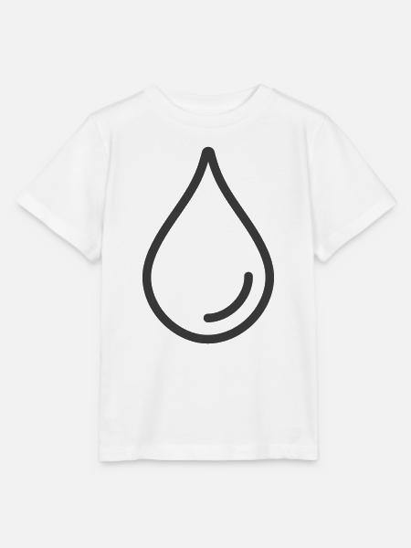 Einzelnes Wassertropfen-Linien-Symbol-Logo - Stanley/Stella Kinder T-Shirt MINI CREATOR  - Weiß