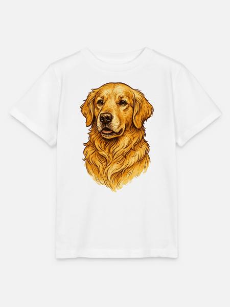 Golden Retriever Hund Porträt - Stanley/Stella Kinder T-Shirt MINI CREATOR - Weiß