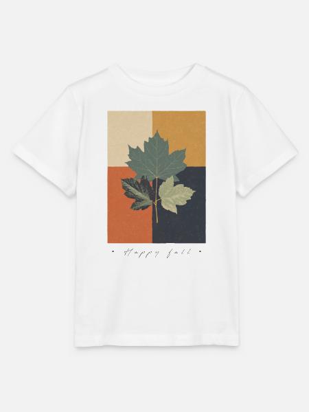 Herbst-Botanicals-Gitter - Stanley/Stella Kinder T-Shirt MINI CREATOR - Weiß