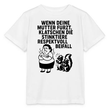 deine mutter witz furz stinktier - Stanley/Stella Kinder T-Shirt MINI CREATOR  - Weiß - Vorne - Maike (125cm)