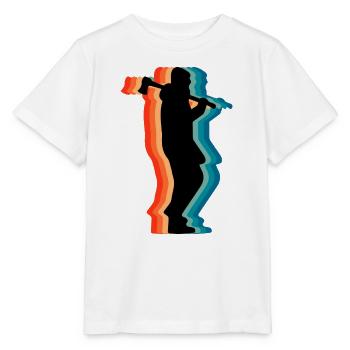 Retro Holzfäller Holzfäller Axt Silhouette Gif - Stanley/Stella Kinder T-Shirt MINI CREATOR  - Weiß - Vorne - Maike (125cm)