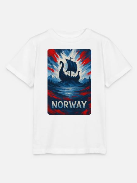 Norwegen Reise Design - Stanley/Stella Kinder T-Shirt MINI CREATOR  - Weiß