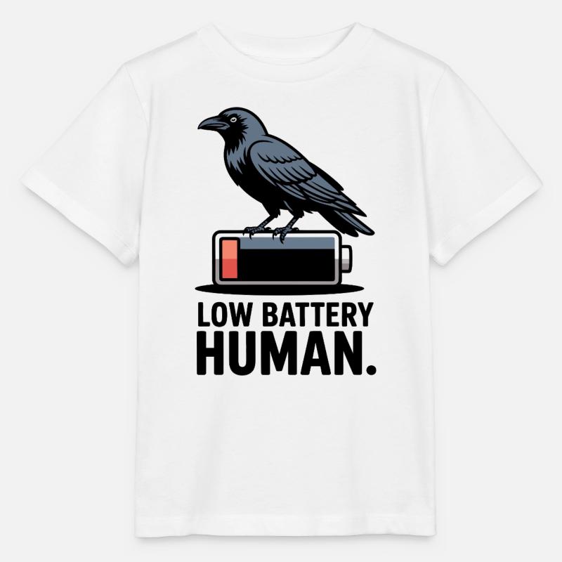 Raven über niedrige Batterie - Stanley/Stella Kinder T-Shirt MINI CREATOR  - Weiß