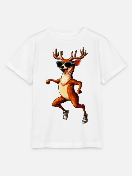 Lachender Hirsch - Stanley/Stella Kinder T-Shirt MINI CREATOR  - Weiß